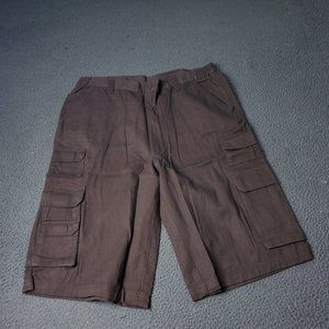 Boulder Creek Trading Co. Cargo Chino Shorts Tall Mens 38 x14 Brown Khaki Cotton